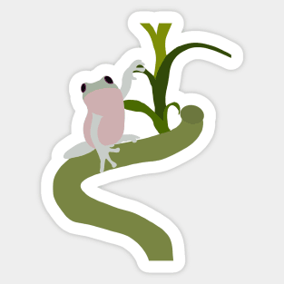 Frog on a flower Sticker